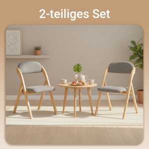 SoBuy 2er Set Esszimmerstuhl Klappstuhl Küchenstuhl Polsterstuhl mit Lehne Grau FST92-Nx2