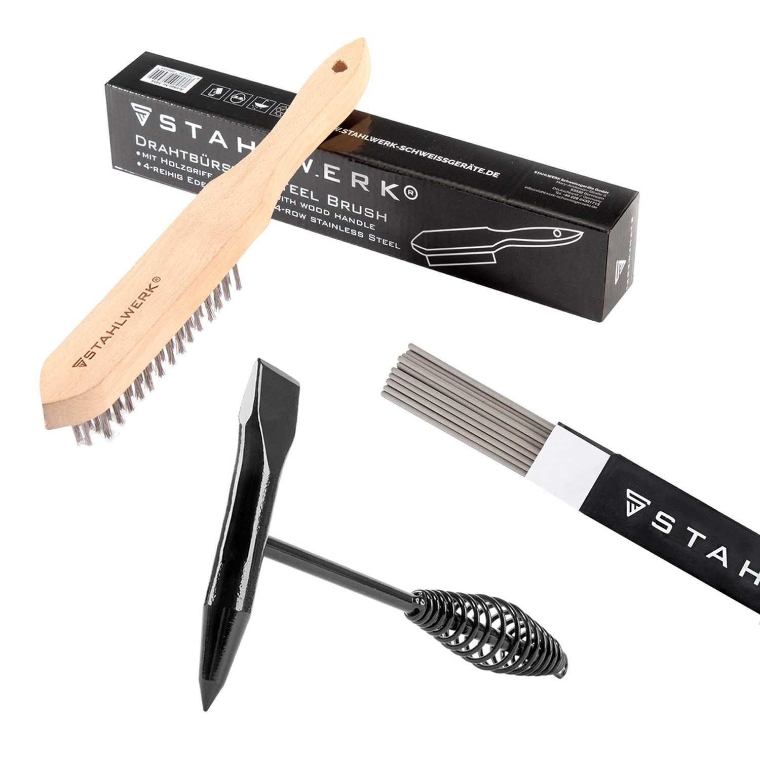STAHLWERK Schlackehammer 300 g und Drahtbürste Schweißzubehör Set günstig online kaufen
