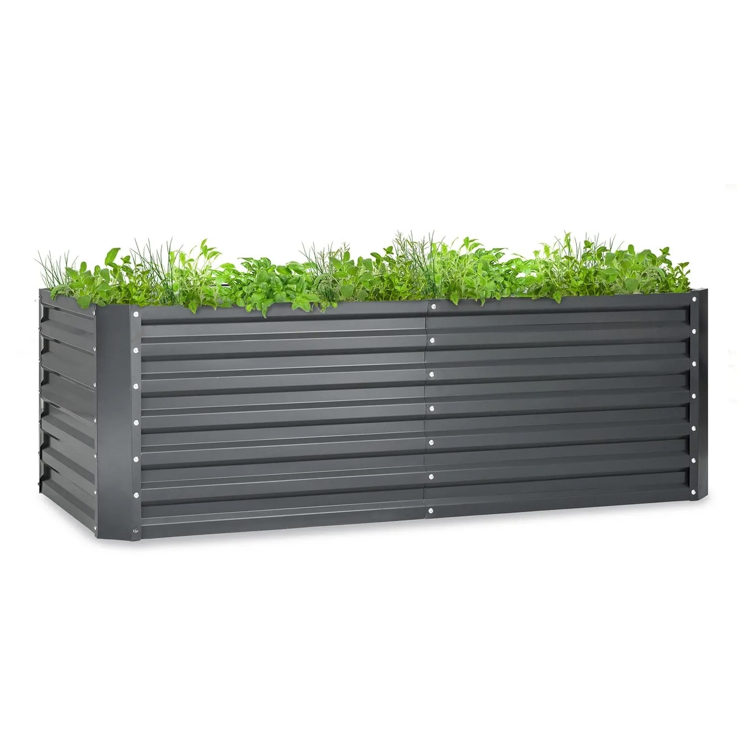 Blumfeldt High Grow Straight Hochbeet 180x60x90 cm 970 L Stahl Verzinkt Rechteckig Anthrazit