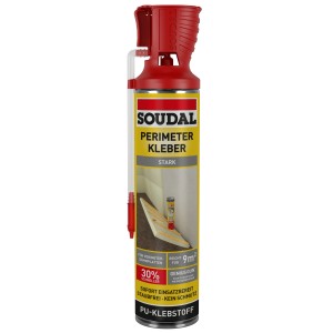 Soudal Perimeterkleber Genius, 600ml Dose für Dämmplatten, PU-Schaum Klebstoff.