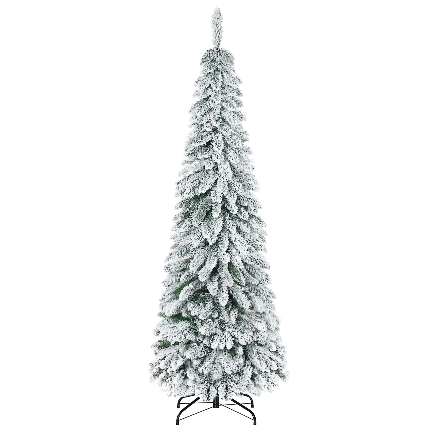 HOMCOM Künstlicher Weihnachtsbaum 180cm mit Kunstschnee Standfuß Kunsttanne