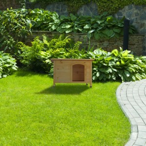 Relaxdays Hundehütte Holz Natur Schwarz Aufklappbar Wetterfest 58 cm x 86 cm x 58 cm 11,27 kg