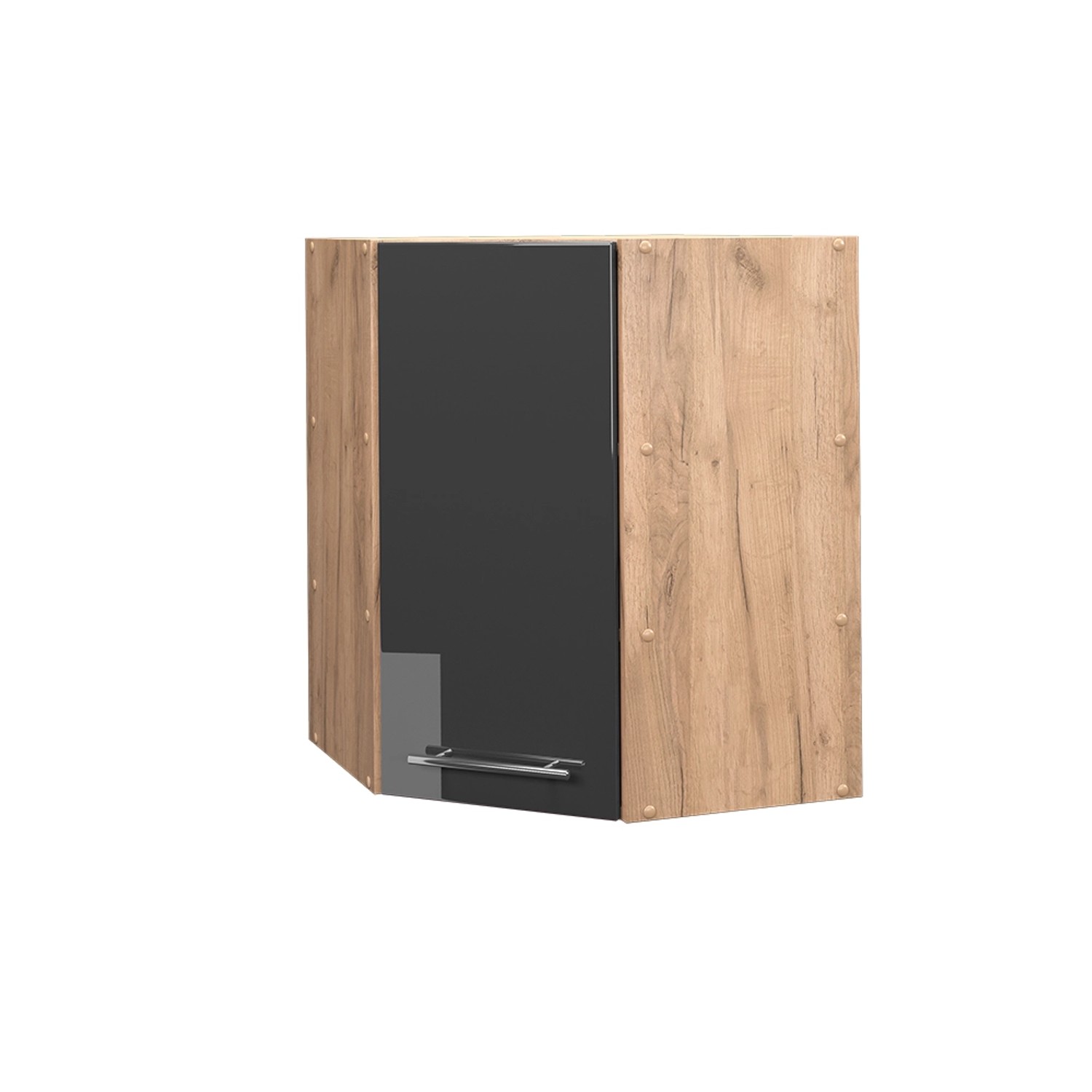 Vicco Eckhängeschrank Fame-Line Anthrazit Hochglanz/Goldkraft Eiche 57 cm