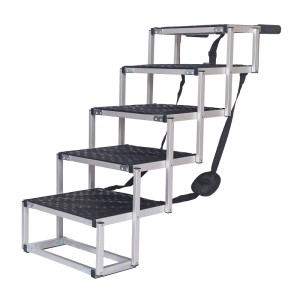 Fudajo Wiltec Haustiertreppe Klappbar Hundetreppe 5 Stufen Einstiegshilfe 68Kg Auto