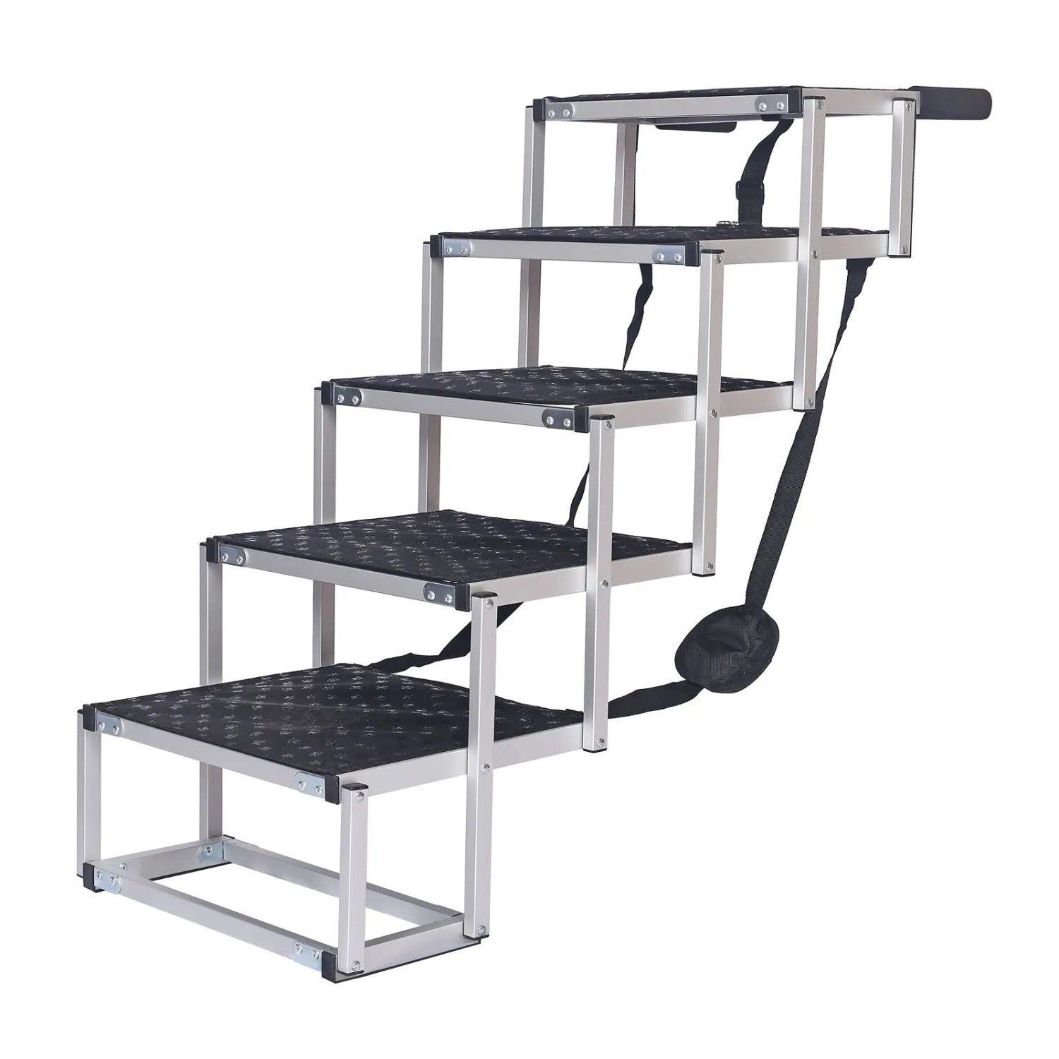 Fudajo Wiltec Haustiertreppe Klappbar Hundetreppe 5 Stufen Einstiegshilfe 68Kg Auto