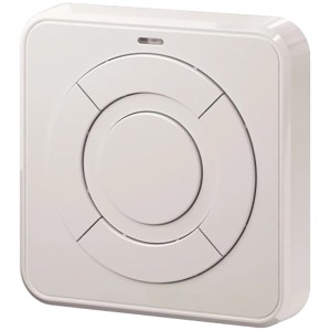 Funk-Innentaster RIT 5 BiSecur für Garagentorantriebe, weiße Taster mit runder Form.