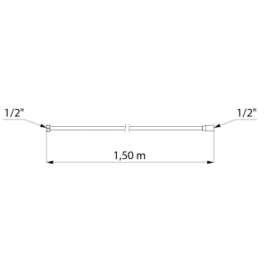 Delabie Brauseschlauch Metall doppelt ummantelt 1,5 m mit Verdrehschutz.