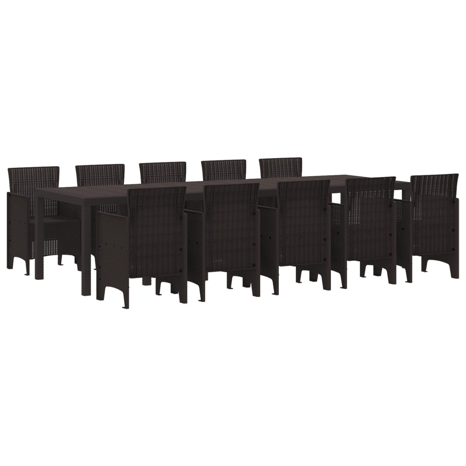 vidaXL 11-Teiliges Gartentischset aus Braunem Poly-Rattan 3378757 günstig online kaufen