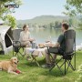 WOLTU Campingstuhl Klappbar Leicht mit Hochlehne Kühltasche Getränkehalter_2