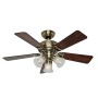 HUNTER Deckenventilator Beacon Hill mit Leuchte, 107 cm, Messing antik, Holzflügel