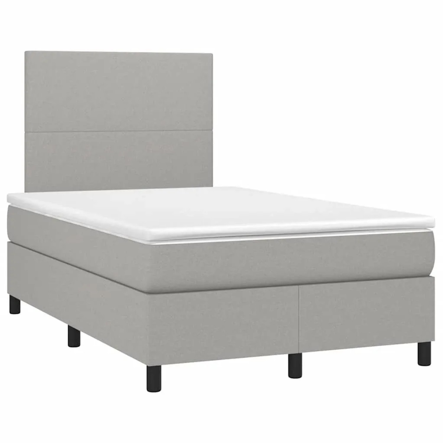 vidaXL Boxspringbett mit Matratze & LED Hellgrau 120x190 cm Stoff 3270183 günstig online kaufen