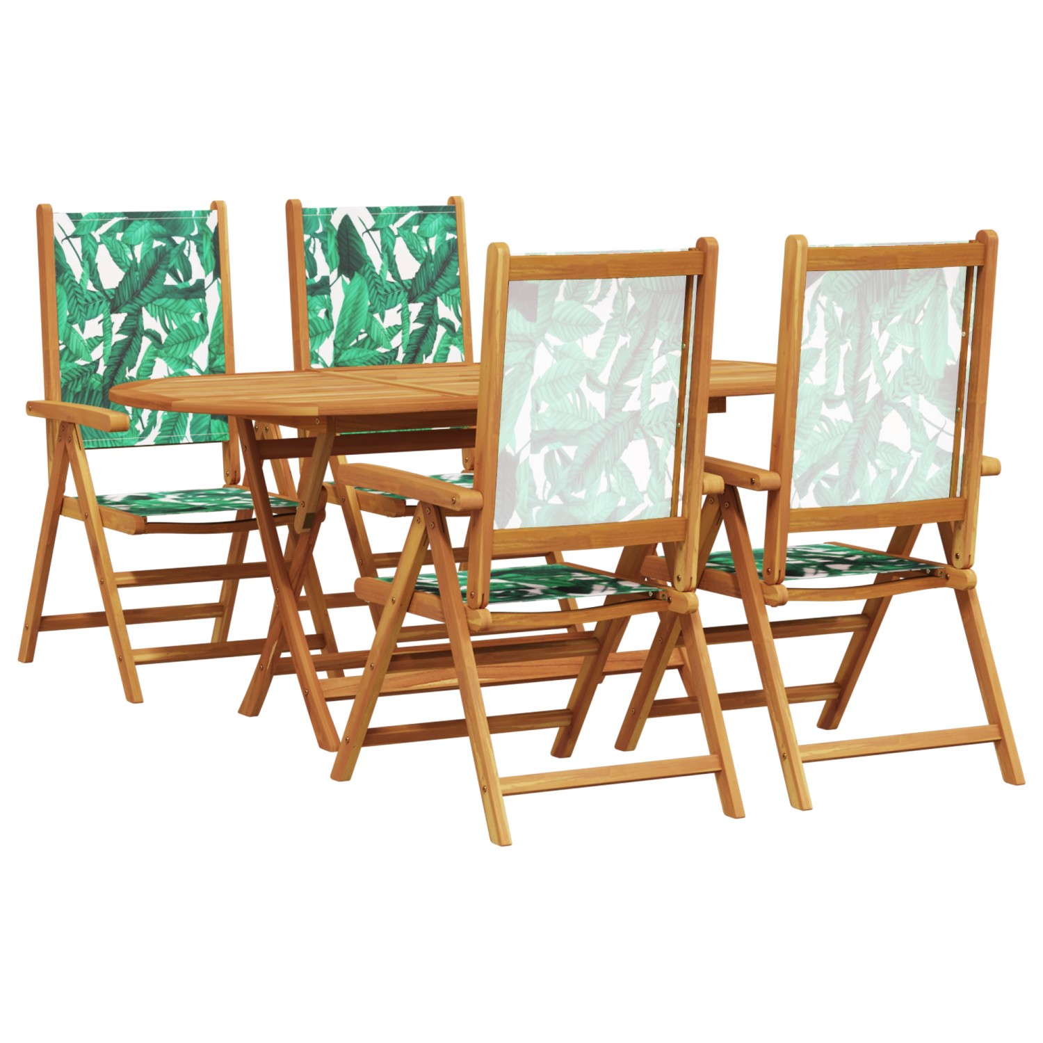 vidaXL 5-Teiliges Garten Essset Blättermuster aus Massivem Holz-Akazie 3375 günstig online kaufen