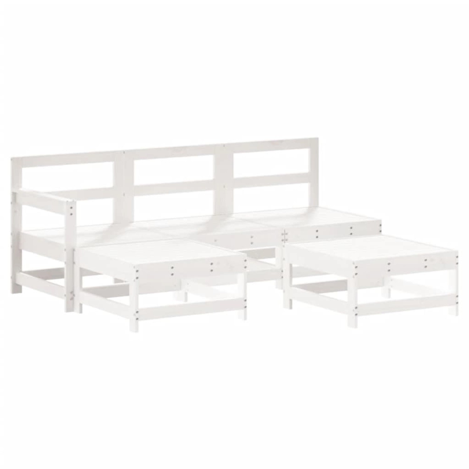 vidaXL 5-Tlg Garten-Lounge-Set Weiß Massivholz Kiefer 3186530 günstig online kaufen