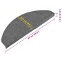 Graue, selbstklebende Stufenmatte, 65x22,5x3,5 cm, 15er Set.