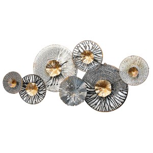 Kobolo Wandbild ROOTS: Metallbild in Anthrazit, Silber und Gold mit 3D-Effekt als moderne Wanddeko.