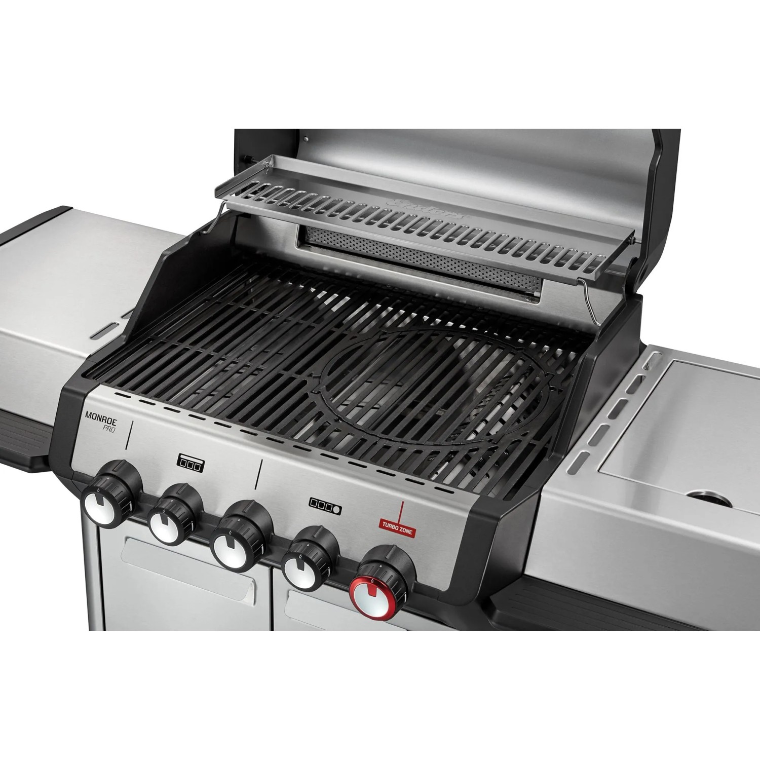 Enders Gasgrill Monroe Pro 3 SIKR Turbo mit Grillrost, Warmhalterost und Seitenkocher.