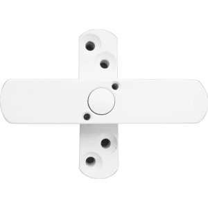 Weiße Stuco-Safe Fenstersicherung für 2-flügelige Fenster, geeignet für Holz- und Kunststoffrahmen.