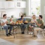 Schwarzer WOLTU Klapptisch, klappbar und tragbar, für Familie beim Essen. Ideal als Gartentisch.