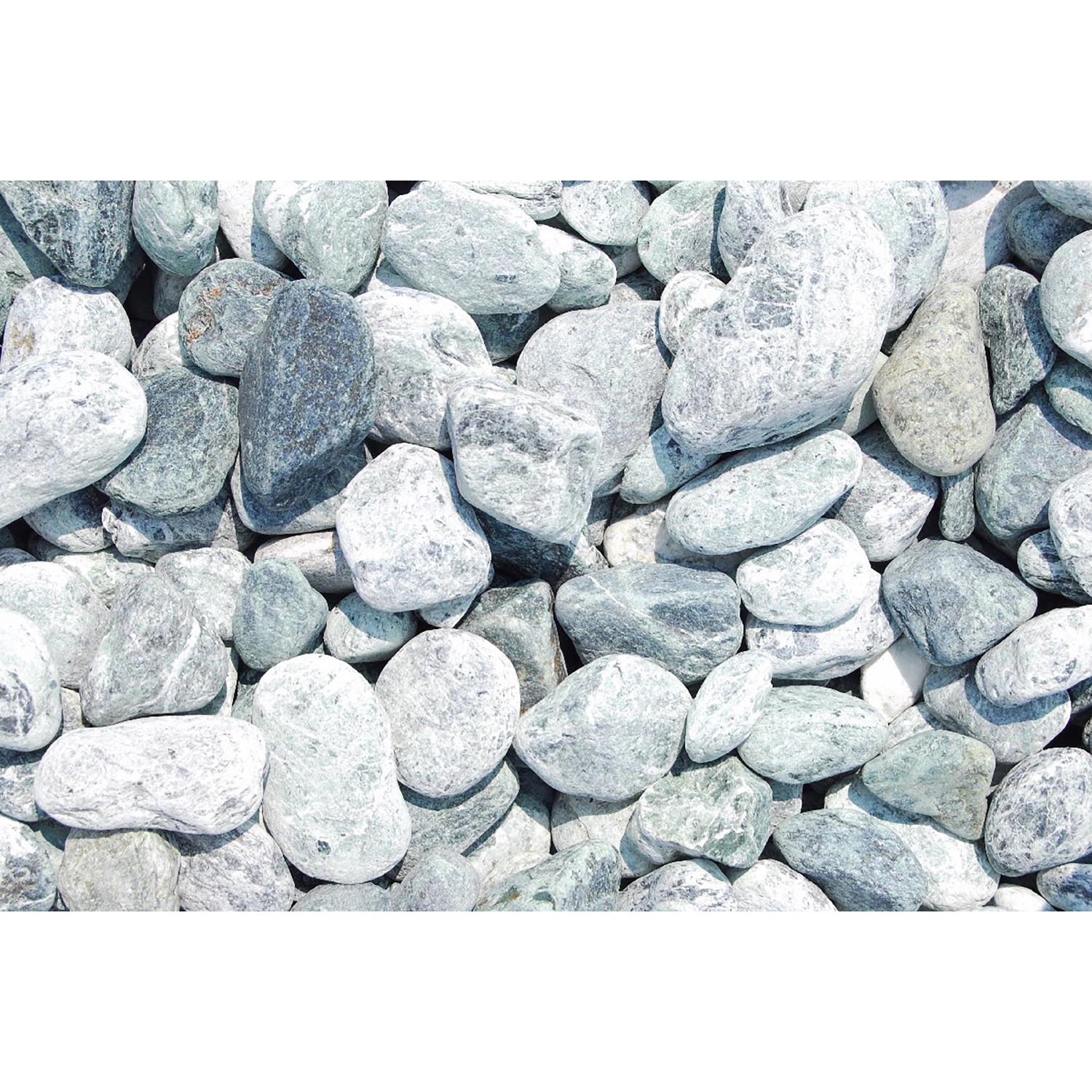 Marmorzierkiesel Alpen-Grün 40 - 60 mm 25 kg PE-Sack