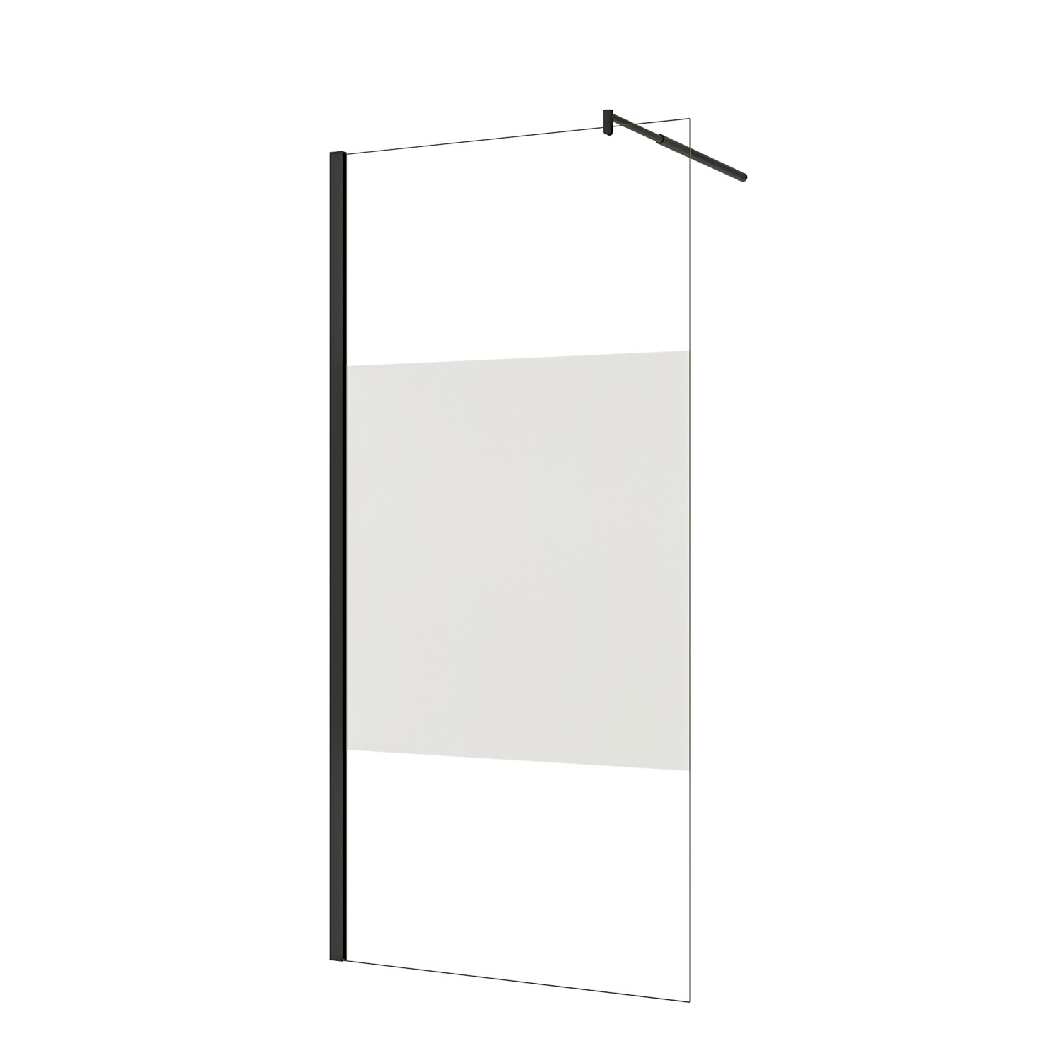 AICA Walk in Duschwand B.110 x H.200cm Milchglasstreifen Duschabtrennung 10 günstig online kaufen