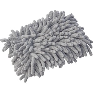 Grauer OBI 2 in 1 Auto-Microfaserschwamm mit Chenille-Fasern zur Autopflege.