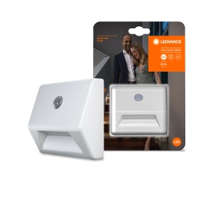 Ledvance LED-Leuchte Nightlux Stair, weiße Wandlampe mit Bewegungsmelder für Treppen und Flure.