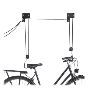 Relaxdays Fahrrad Deckenlift Metall Schwarz Platzsparend 14 m 57 kg