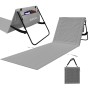 Graue 24MOVE Strandmatte, klappbar mit Rückenlehne, Tasche und Gurt. Ideal als Liegematte.