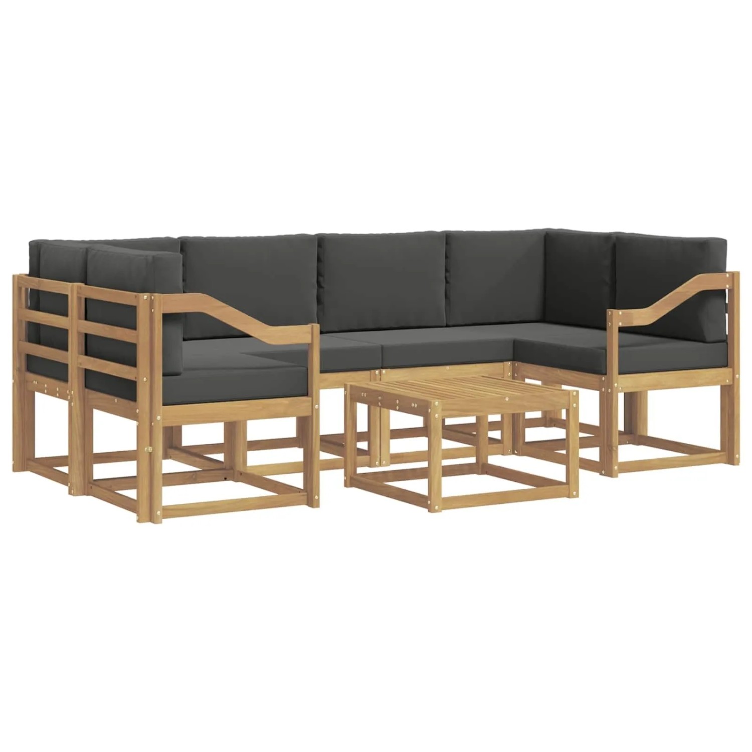 vidaXL Outdoor-Sofagarnitur mit Kissen 7-Tlg Weiß und Anthrazit 3387331