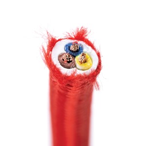 Rotes 3-adriges Textilkabel (Meterware) für Lampen und Leuchten.