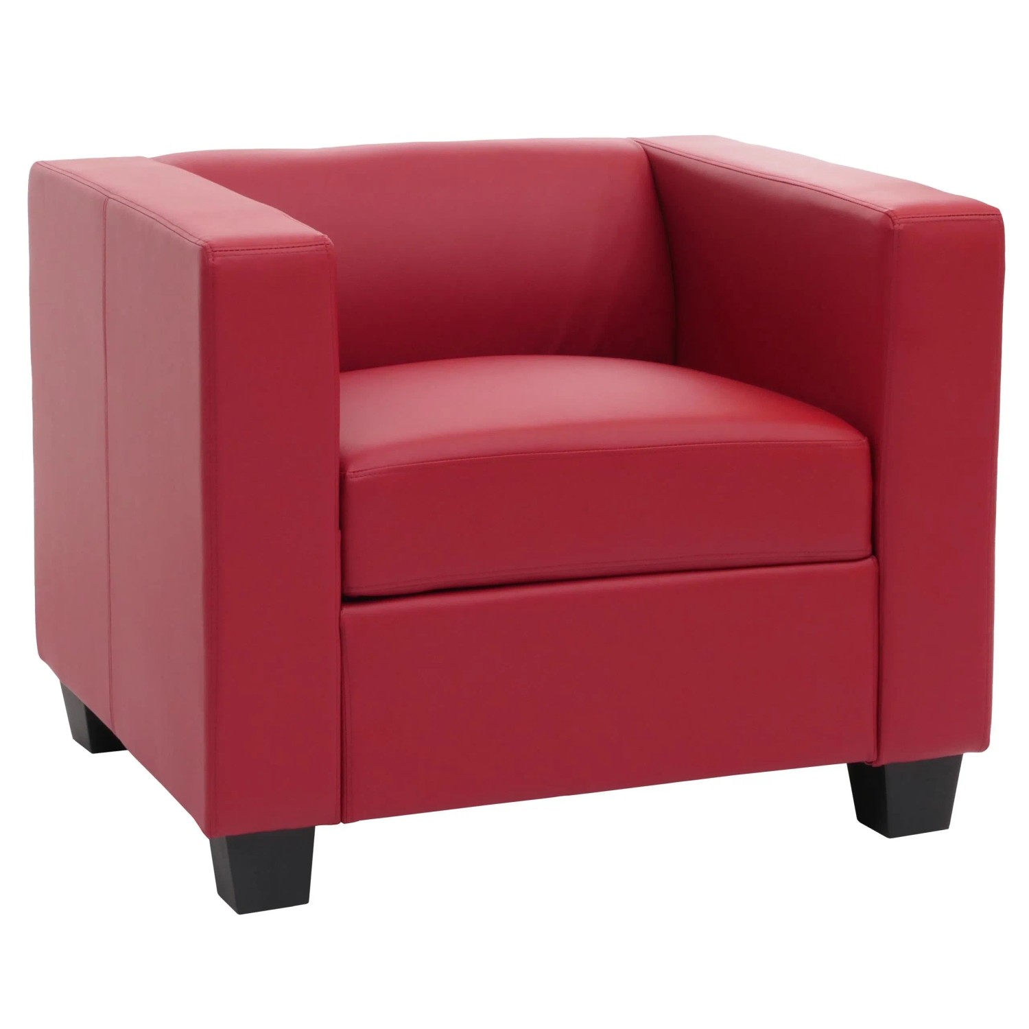 MCW Sessel Loungesessel Lille Leder Rot