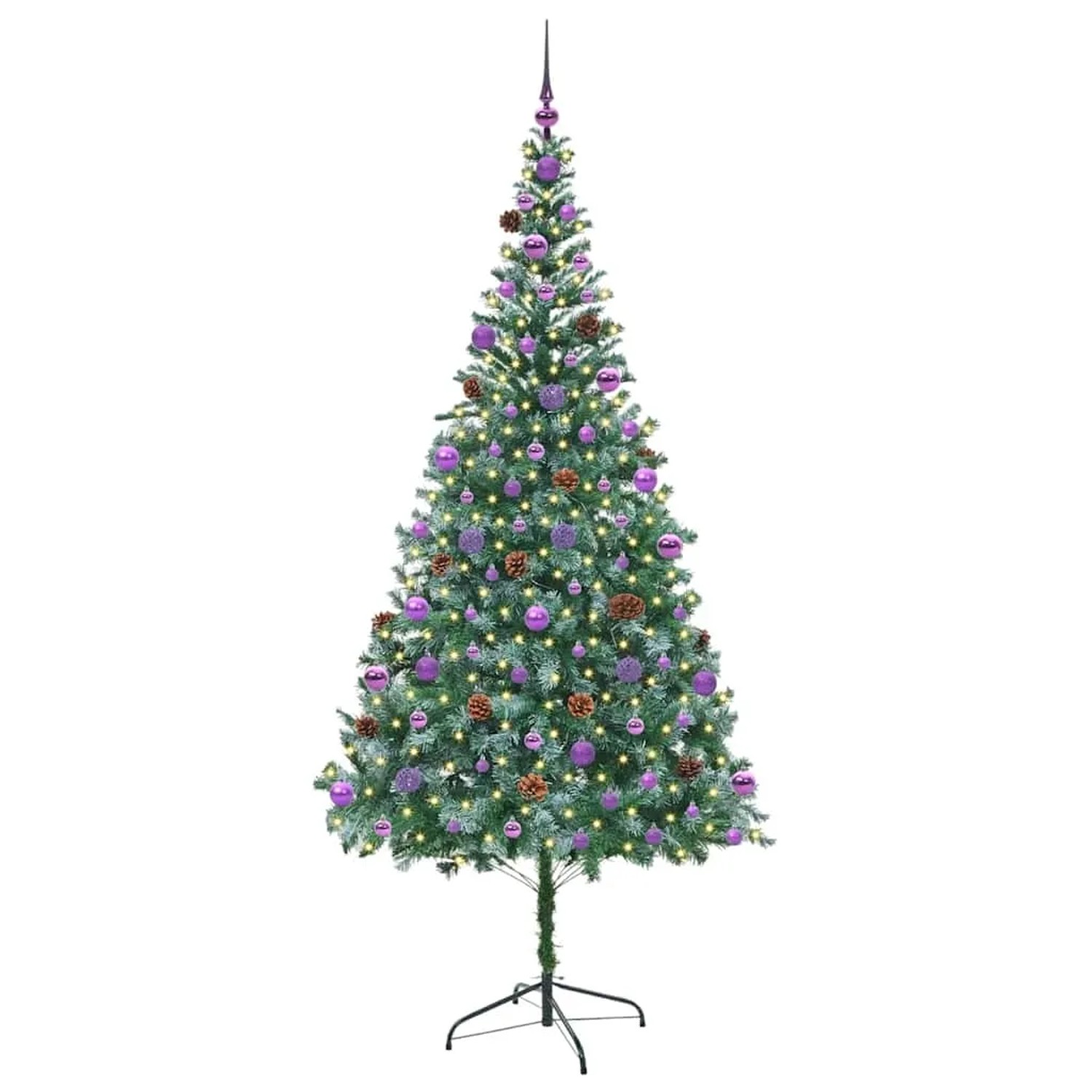 vidaXL Künstlicher Weihnachtsbaum Grün 210 cm PVC und Stahl 3396729