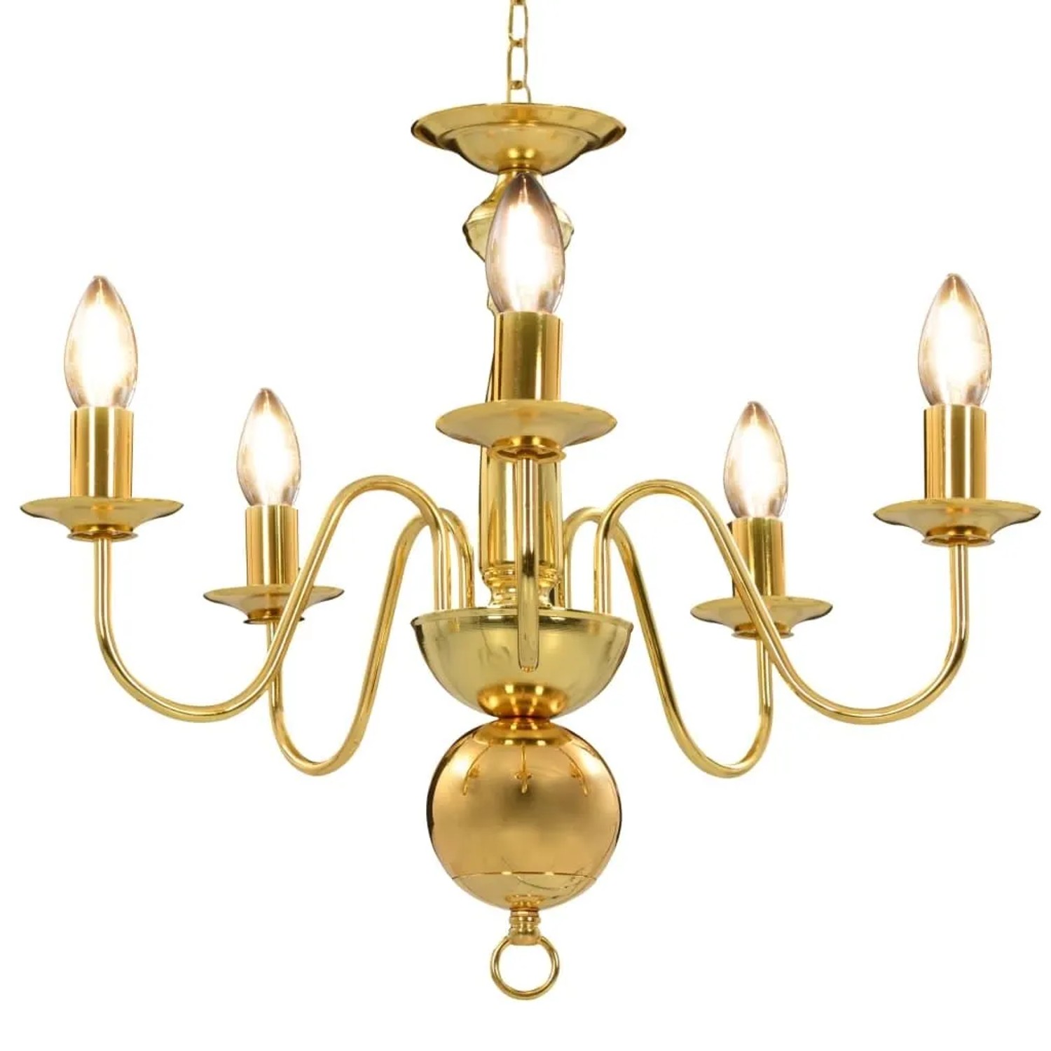 Thumbnail - vidaXL Kronleuchter Golden 5 x E14-Glühbirnen 281617