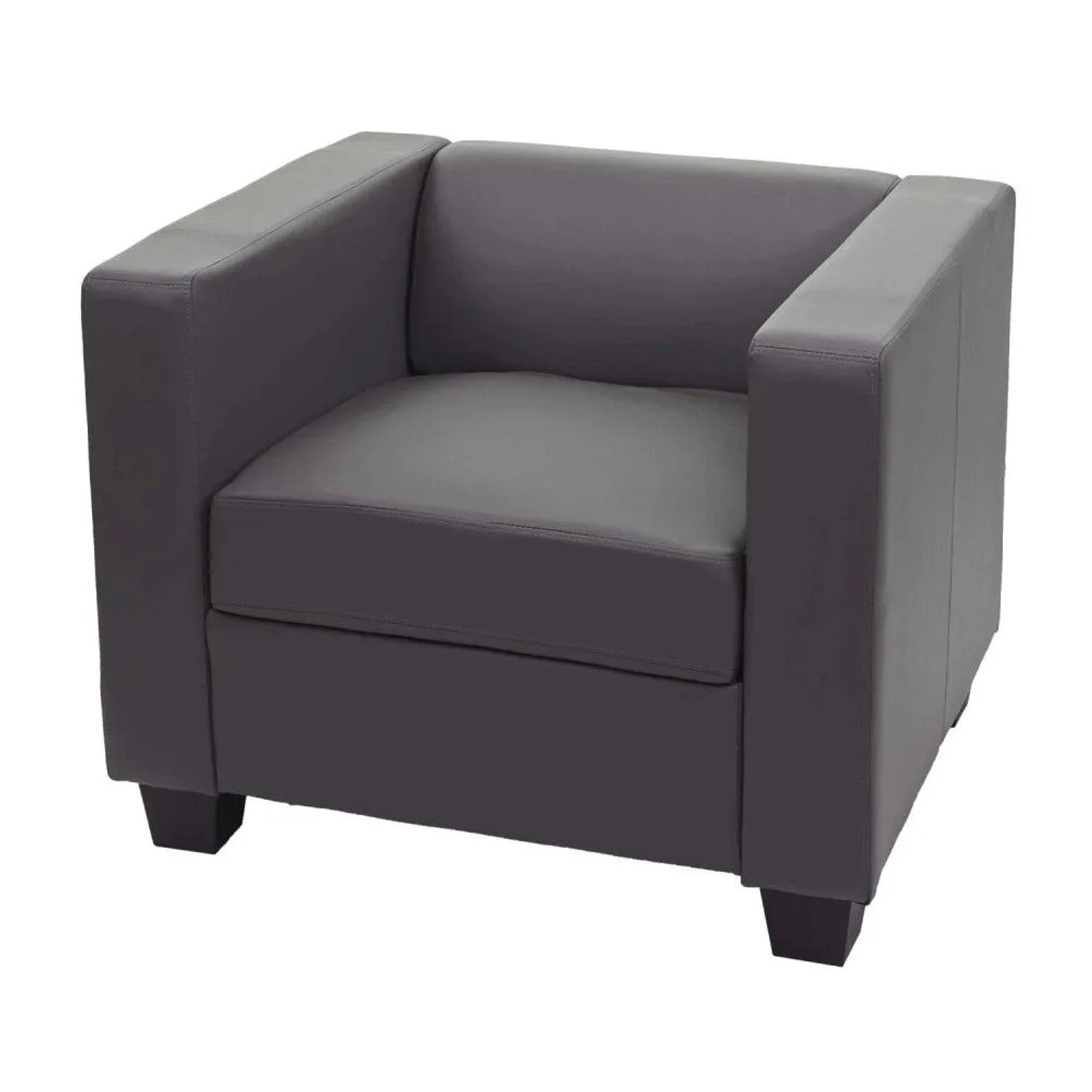 MCW Sessel Loungesessel Lille Kunstleder Dunkelgrau