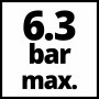 Symbol für max. 6.3 bar Betriebsdruck des Einhell Druckluft-Meisselhammers.