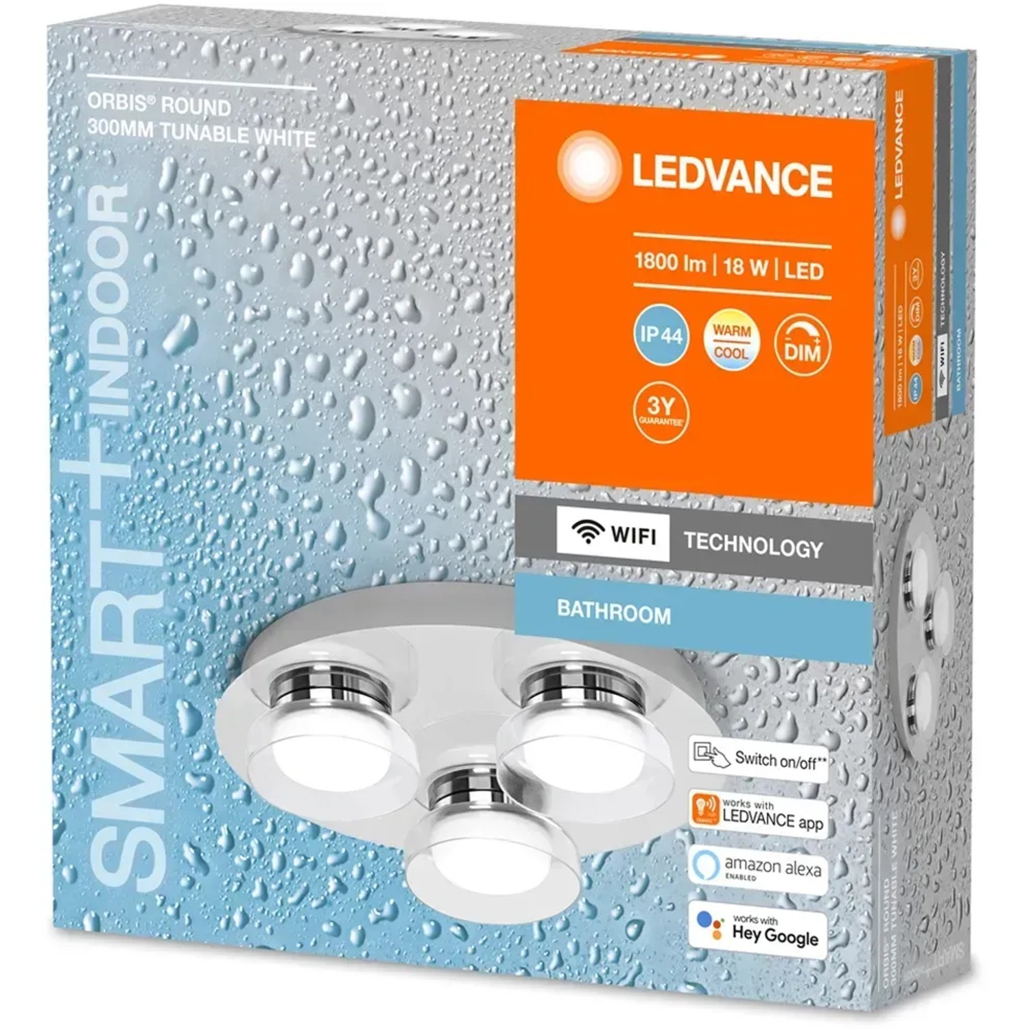 Ledvance Smart+ WiFi Bad-Wandleuchte Orbis, 30 cm, dimmbar, Tunable White.