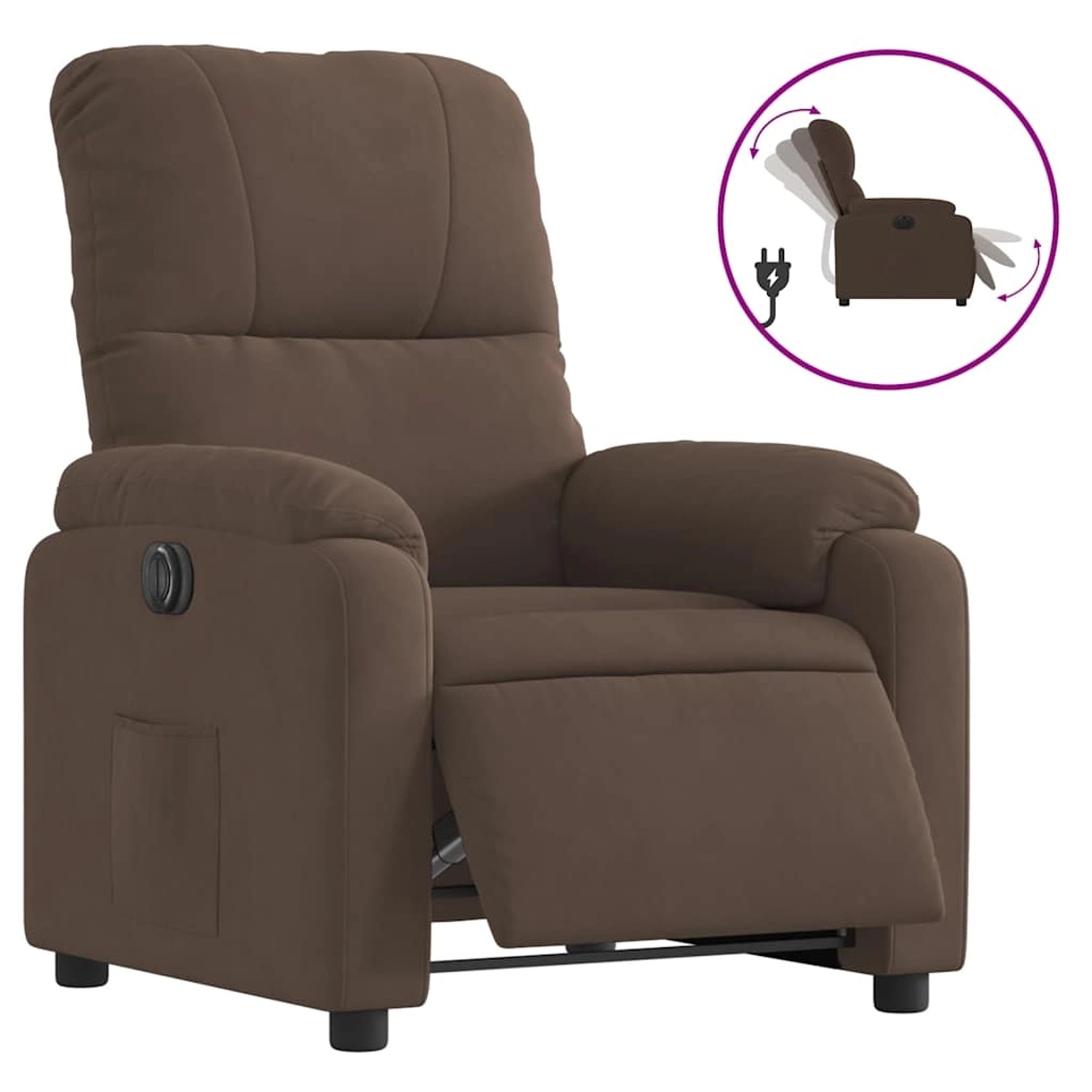 vidaXL Relaxsessel Elektrisch Braun Mikrofasergewebe 3204914 günstig online kaufen
