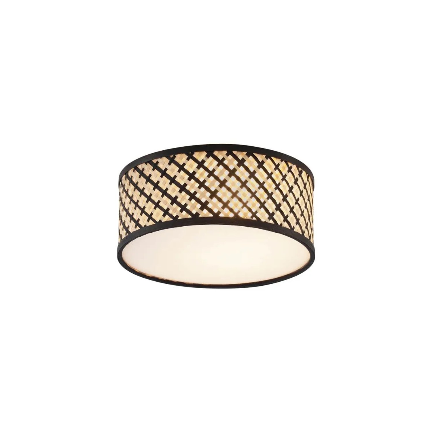 QAZQA Orientalische Rattan Deckenleuchte mit Schwarz 30cm Tremmo