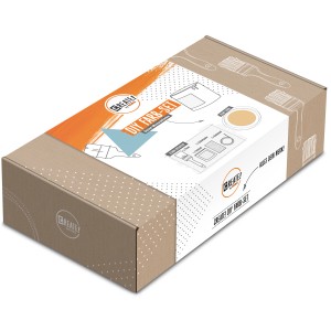 CREATE! by OBI DIY Farb-Set Gold, Karton mit Farbe, Pinsel, Kreppband und Schleifpapier.