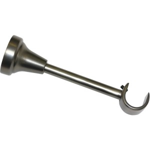 Gardinia Träger Europa, offen, kurz, silber-antik, 14 cm, für Gardinenstangen Ø 19 mm.