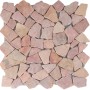 Bruchmosaikmatte Verona Rot, 28x28 cm, Naturstein-Mosaik für Innenräume.