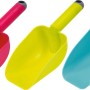 Handschaufel, 27 cm, in Blau, Gelb und Pink, aus Kunststoff für Gartenarbeiten.