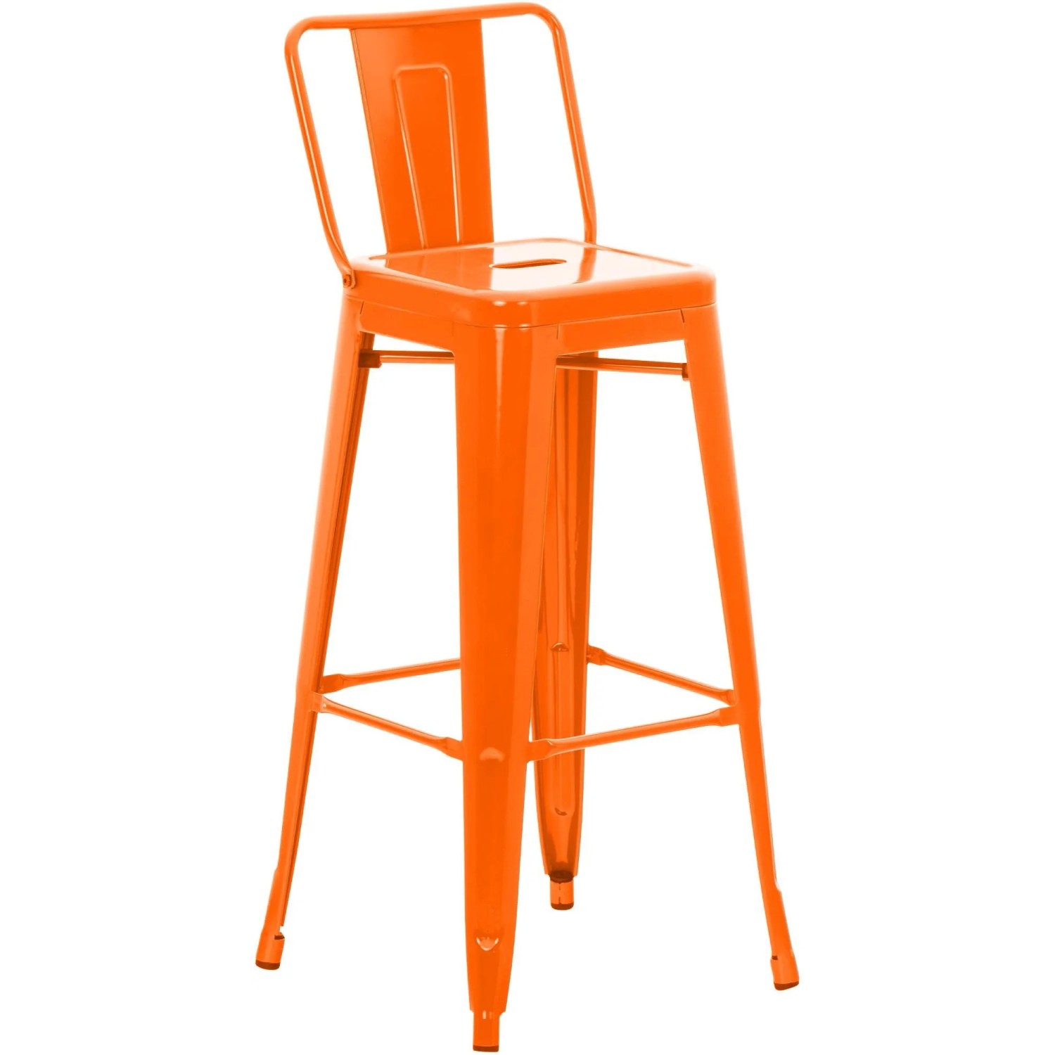DELUKE Barhocker LEKEL Metall Orange 44x43x96cm Barstuhl Mit Lehne Tresenhocker Tresenstuhl