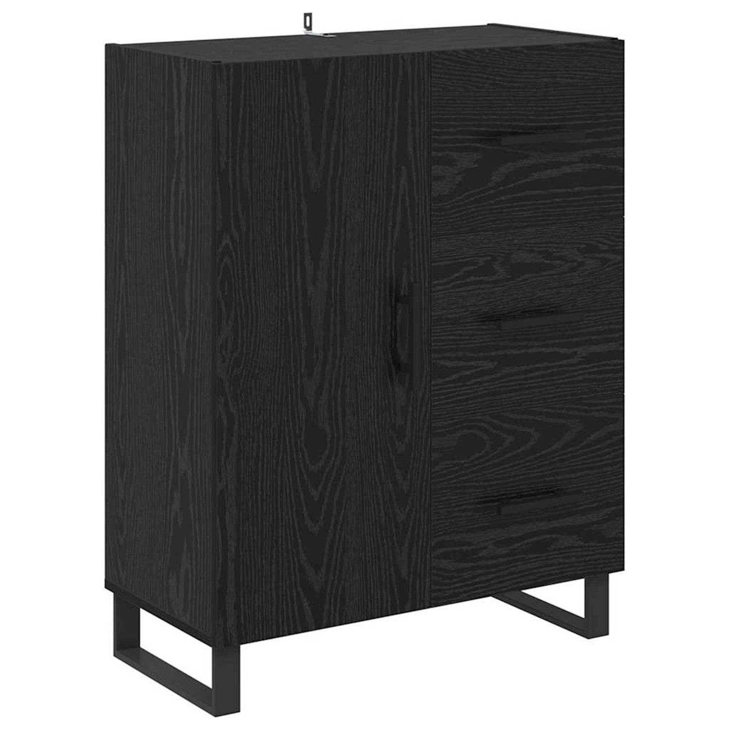 vidaXL Sideboard mit Schubladen Schwarz Eichen-Optik 69,5 x 34 x 90 cm 8815 günstig online kaufen