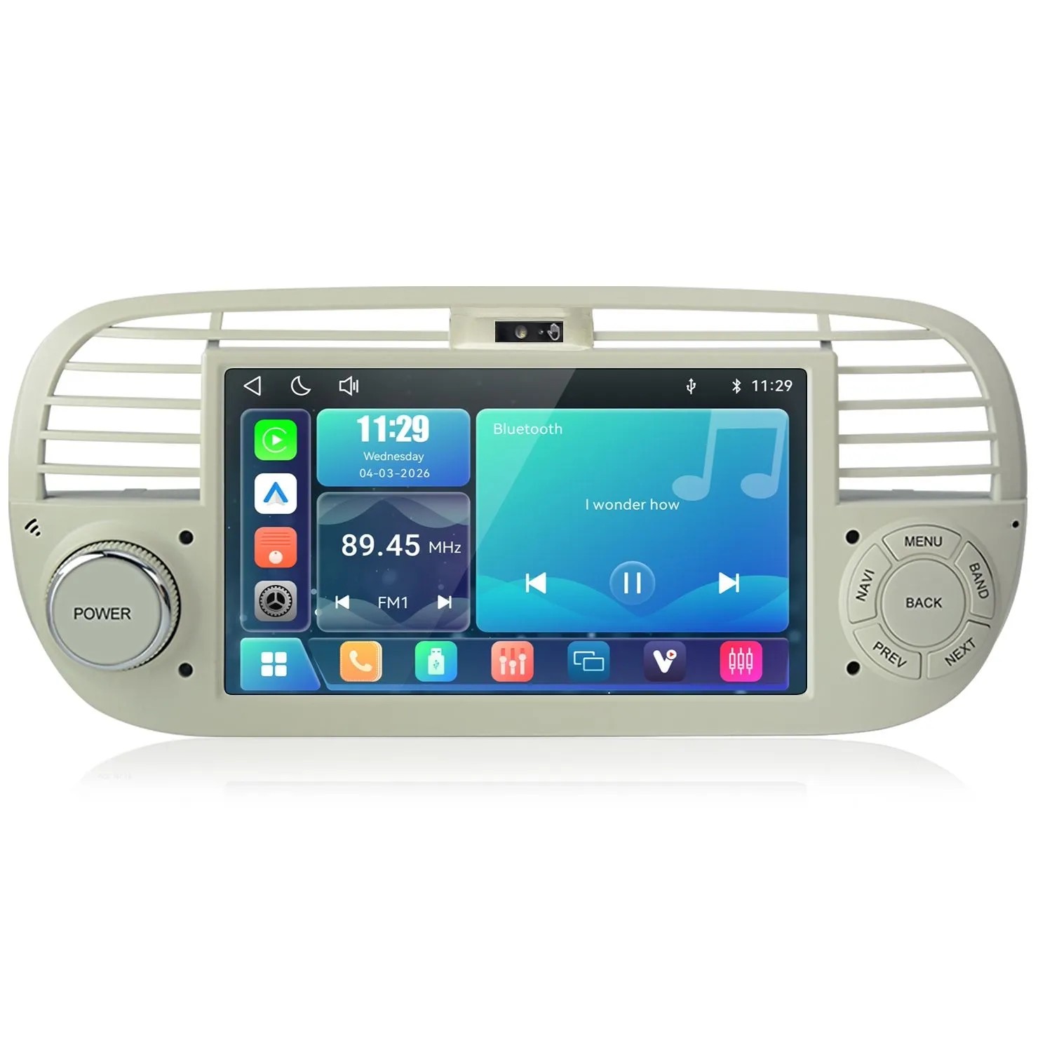 Junsun Autoradio Für Fiat 500 2007-2015 Linux Weiß Gestensteuerung