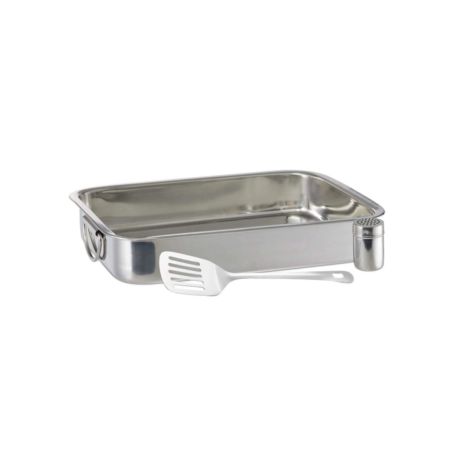 Relaxdays Auflaufform Edelstahl Silber 3-teiliges Set 38 cm x 27 cm x 7 cm 600 g