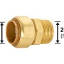 Stecknippel aus Messing, 22 mm x R 3/4 (26,4 mm) für Gewindefittings.