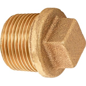 Rotguss Gewinde-Stopfen 26,4 mm (R 3/4) zum Verschließen von Gewindefittings.