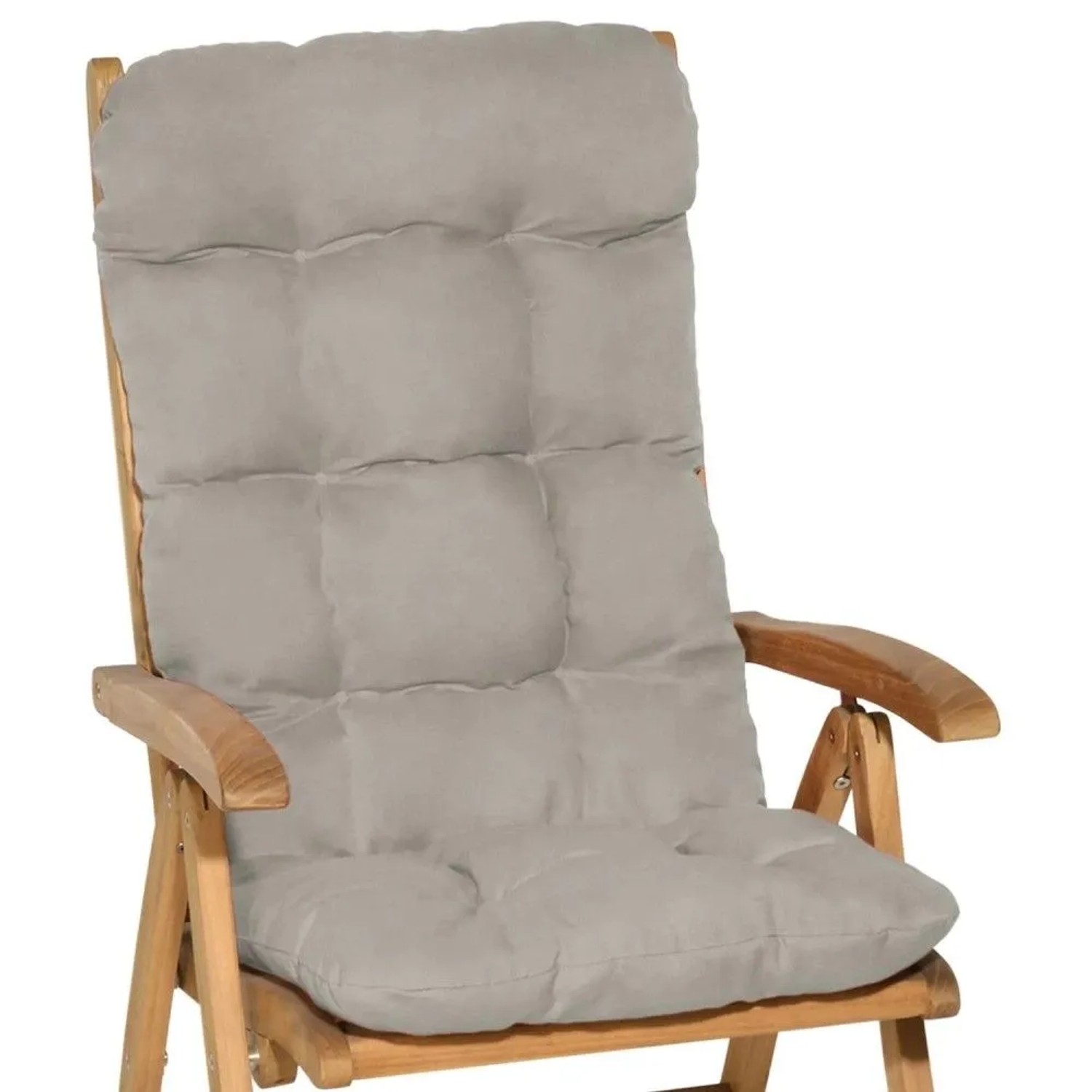 Beautissu Flair HL Hochlehner 120x50x8cm Hellgrau 2tlg