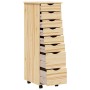 vidaXL Rollcontainer mit Schubladen MOSS Klarlack 34 x 39 x 103 cm 42032402_4